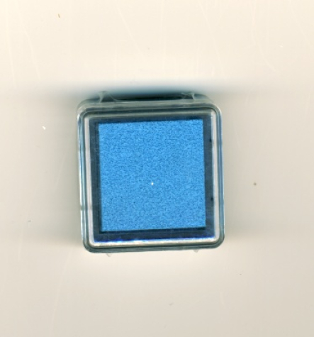 Mini-Stempelkissen hellblau - 3 x 3 cm mit Klarsichtdeckel