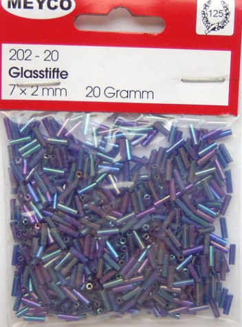 Glasstifte 7 x 2mm - königsblau irisierend