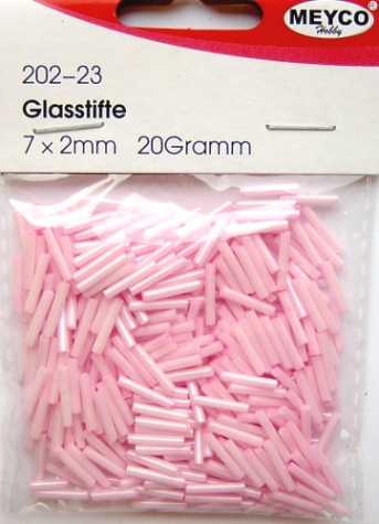 Glasstifte 7 x 2mm - rosa opak