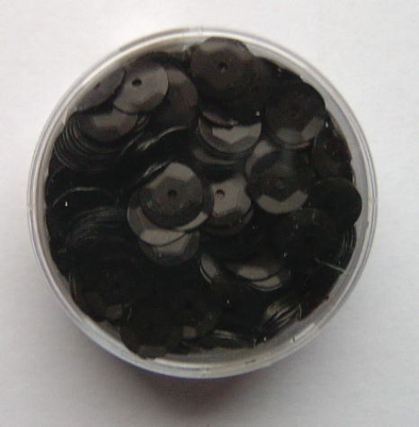 Pailletten gewölbt Ø 6mm, 6 Gramm - schwarz satiniert