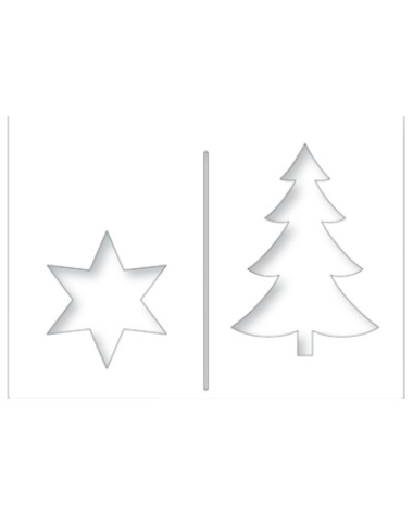 Schablone für Passepartoutkarten - Stern und Tannenbaum