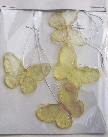 Schmetterlingsanhänger gelb - 4 Stück