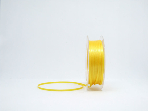 Doppelsatinband 3 mm - gelb - 1 Meter