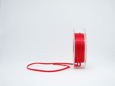 Doppelsatinband 3 mm - rot - 1 Meter
