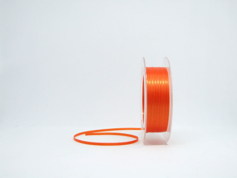 Doppelsatinband 3 mm - orange - 1 Meter