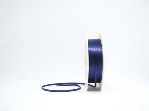 Doppelsatinband 3 mm - dunkelblau - 1 Meter