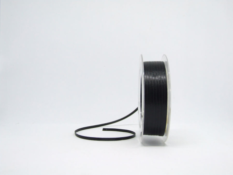 Doppelsatinband 3 mm - schwarz - 1 Meter