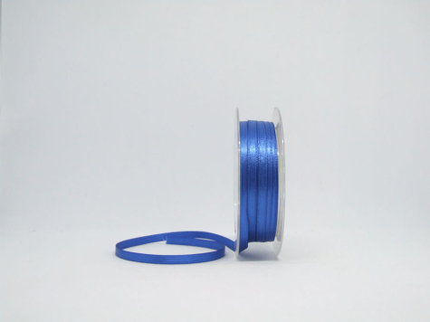 Doppelsatinband 6 mm - blau - 1 Meter