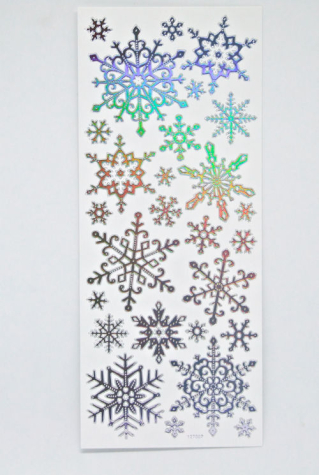 Create Christmas Spiegelsticker Schneeflocken - silber-regenbogen