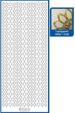 Glitter-Sticker Stern-Bordüre - 7062 <br> transparent/gold