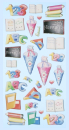 CreaPop® Softy-Sticker Schule II  <br> 1 Bogen 17,5 x 9 cm