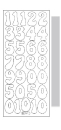 Sticker Zahlen groß - 939 - silber <br> 1 Bogen 23x10 cm