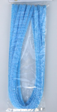 Chenilledraht 2-farbig - hellblau/weiß
