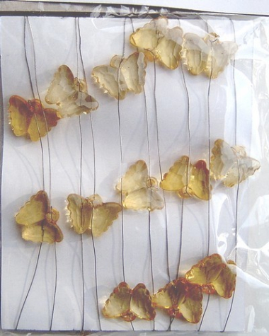 Drahtkette mit 24 Schmetterlingen gelb - ca. 2 m