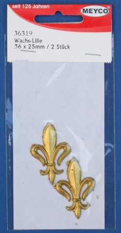 Verzierwachs Lilie 36 x 25 mm - gold - 2 Stück