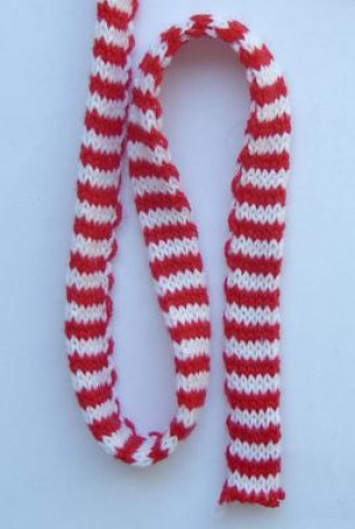 Strickschlauch rot-weiß 15mm breit - 1 Meter