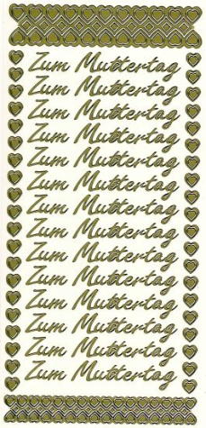Sticker Zum Muttertag - gold <br> 1 Bogen 10x23 cm