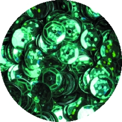 Hologramm Pailletten gewölbt Ø 6mm, 40 Gramm - grün