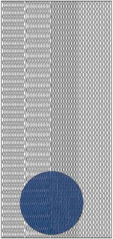 Sticker Wellen-Linien - dunkelblau/klar <br> 1 Bogen 10x23 cm