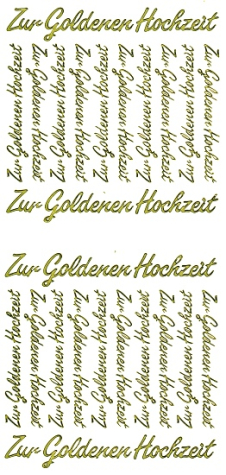 Sticker Zur goldenen Hochzeit - gold <br> 1 Bogen 10x23 cm