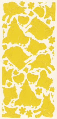 Sticker Bauernhoftiere - gelb   1 Bogen 10x23 cm