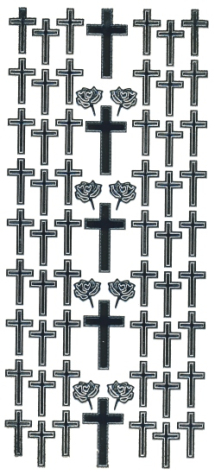 Sticker Kreuze - schwarz <br> 1 Bogen 23x10 cm
