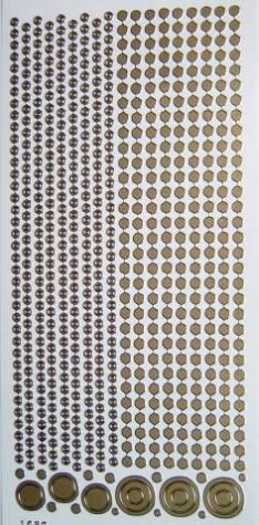 Sticker Linien mit Rund - gold<br>1 Bogen 10x23 cm