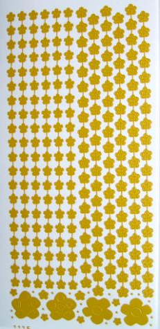 Sticker Linien mit Blumen - gelb/klar <br> 1 Bogen 10x23 cm