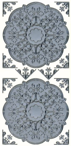 Sticker Ornament - silber   1 Bogen 10x23 cm