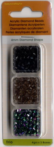 Acryl-Facettenperlen Ø 4 mm, ca. 12 g - schwarz, schwarz transp., irisierend
