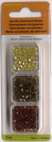 Acryl-Facettenperlen Ø 4 mm, ca. 12 g - gold, grün, braun