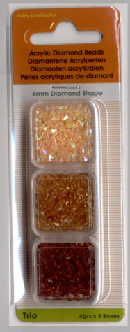 Acryl-Facettenperlen Ø 4 mm, ca. 12 g - gold, topas, braun