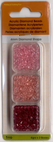 Acryl-Facettenperlen Ø 4 mm, ca. 12 g - rosé-brombeer