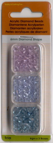 Acryl-Facettenperlen Ø 6 mm, ca. 12 g - flieder-lavendel-türkis