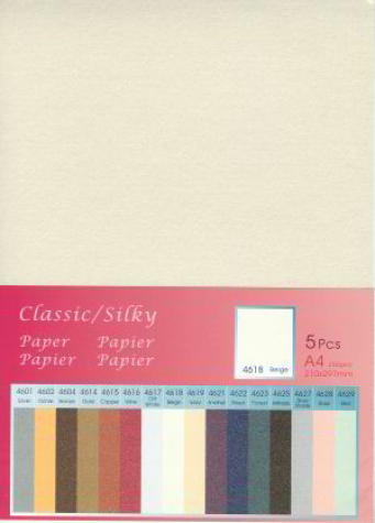 Papier "Classic Silky" - beige - 5 Bögen