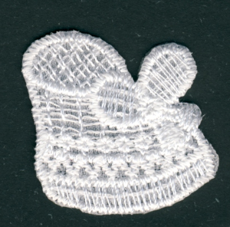 Stickerei Babyschuh 4x3cm - weiß1 Stück, aufbügelbar