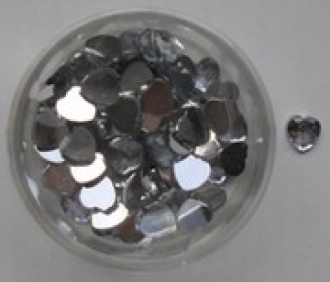 Acryl-Strasssteine Herzen Ø 6 mm, kristall- ca. 50 Stück