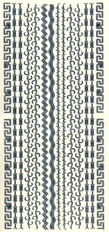 Sticker Bordüren / Linien - silber <br> 1 Bogen 10x23cm