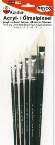Künstler Acryl-/Ölmalpinsel - Katzenzunge - 6er Set