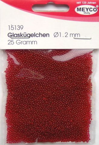 Glaskügelchen Ø 1,2 mm, rot - 25 Gramm