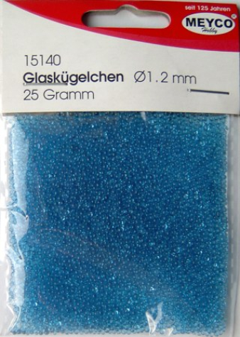 Glaskügelchen Ø 1,2 mm, blau - 25 Gramm