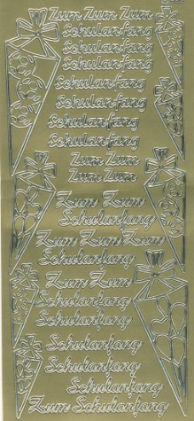 Sticker Zum Schulanfang - gold <br> 1 Bogen 10x23 cm