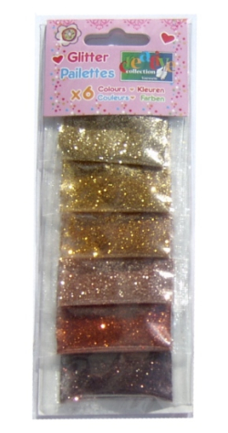 Glitter ultrafein - 6er Sortiment - gold
