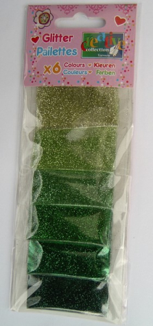 Glitter ultrafein - 6er Sortiment - grün