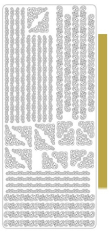 Sticker Linien + Ecken 1942 - gold - 1 Bogen 23x10 cm