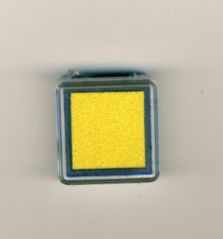 Mini-Stempelkissen gelb - 3 x 3 cm mit Klarsichtdeckel