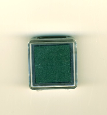 Mini-Stempelkissen dunkelgrün - 3 x 3 cm mit Klarsichtdeckel