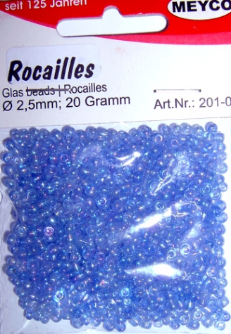 Rocailles Ø 2,5 mm - mittelblau irisierend