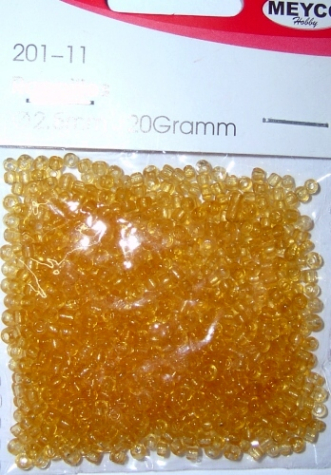 Rocailles Ø 2,5 mm - honiggelb transparent