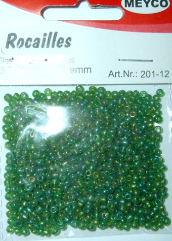 Rocailles Ø 2,5 mm - grün irisierend